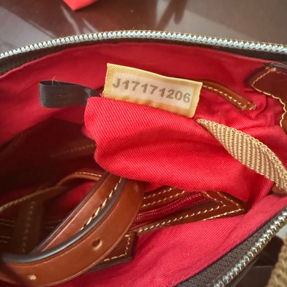 Dooney & Bourke Gray Shoulder Bag with Brown Trim - Picture 3 of 5